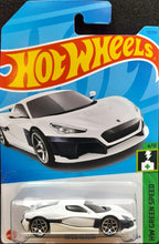 Load image into Gallery viewer, Hot Wheels 2023 Rimac Nevera White #70 HW Green Speed 4/10 New Long Card
