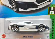 Load image into Gallery viewer, Hot Wheels 2023 Rimac Nevera White #70 HW Green Speed 4/10 New Long Card
