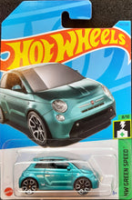 Load image into Gallery viewer, Hot Wheels 2023 Fiat 500e Teal #144 HW Green Speed 8/10 New Long Card
