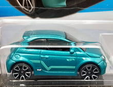 Load image into Gallery viewer, Hot Wheels 2023 Fiat 500e Teal #144 HW Green Speed 8/10 New Long Card
