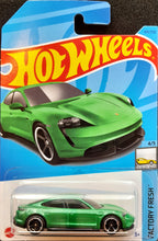 Load image into Gallery viewer, Hot Wheels 2023 Porsche Taycan Turbo S Green #149 Factory Fresh 4/5 New Long Card
