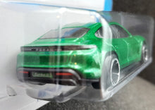 Load image into Gallery viewer, Hot Wheels 2023 Porsche Taycan Turbo S Green #149 Factory Fresh 4/5 New Long Card
