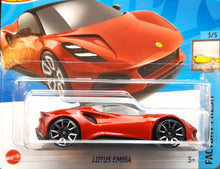 Load image into Gallery viewer, Hot Wheels 2023 Lotus Emira Red #121 Factory Fresh 3/5 New
