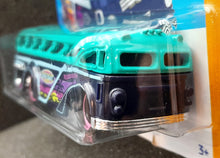 Load image into Gallery viewer, Hot Wheels 2023 Surfin&#39; School Bus Turquoise &amp; Dark Blue #24 Surf&#39;s Up 1/5 New
