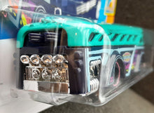 Load image into Gallery viewer, Hot Wheels 2023 Surfin&#39; School Bus Turquoise &amp; Dark Blue #24 Surf&#39;s Up 1/5 New
