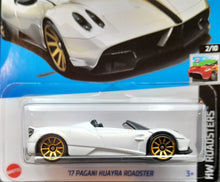 Load image into Gallery viewer, Hot Wheels 2023 &#39;17 Pagani Huayra Roadster #13 White HW Roadsters 2/10 New Long Card
