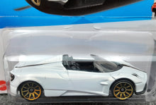 Load image into Gallery viewer, Hot Wheels 2023 &#39;17 Pagani Huayra Roadster #13 White HW Roadsters 2/10 New Long Card
