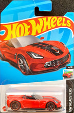 Load image into Gallery viewer, Hot Wheels 2023 Corvette C7 Z06 Convertible Red #34 HW Roadsters 4/10 New Long Card
