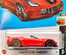 Load image into Gallery viewer, Hot Wheels 2023 Corvette C7 Z06 Convertible Red #34 HW Roadsters 4/10 New Long Card
