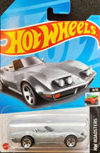 Load image into Gallery viewer, Hot Wheels 2023 &#39;72 Stingray Convertible SIlver #132 HW Roadsters 8/10 New Long Card
