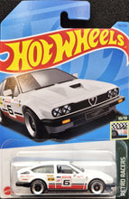 Load image into Gallery viewer, Hot Wheels 2023 Alfa Romeo GTV6 3.0 White #185 Retro Racers 10/10 New Long Card
