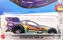 Load image into Gallery viewer, Hot Wheels 2023 Mustang NHRA Funny Car Purple #140 HW Drag Strip 5/10 New Long Card
