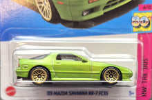 Load image into Gallery viewer, Hot Wheels 2023 &#39;89 Mazda Savanna RX-7 FC3S Lime Green #51 HW: The &#39;80s 4/10 New
