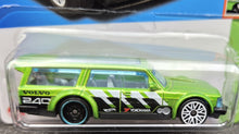 Load image into Gallery viewer, Hot Wheels 2023 Volvo 240 Drift Wagon Bright Green #245 HW Slammed 4/5 New Long Card
