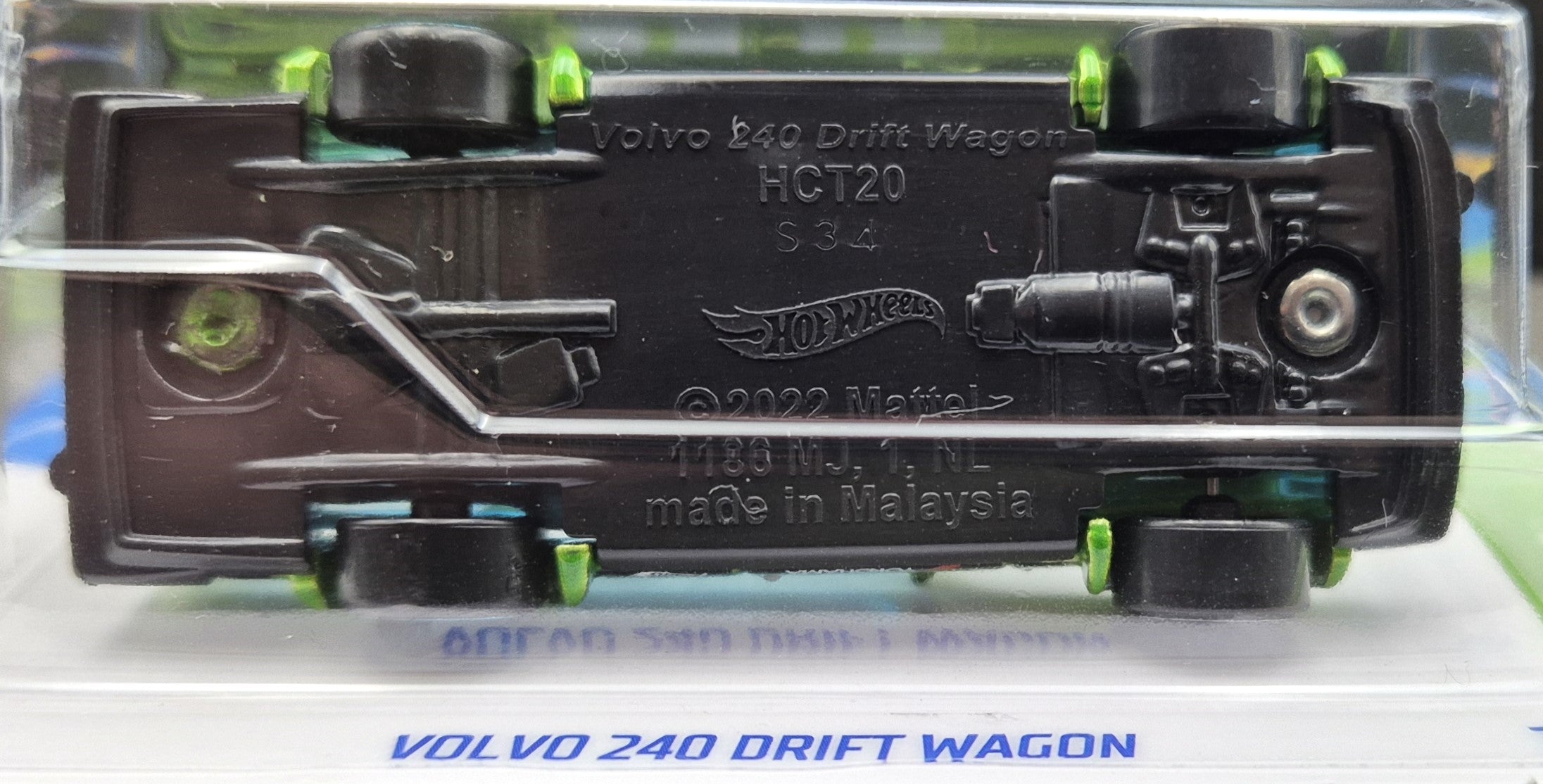 Hot Wheels Volvo 240 Drift Wagon – HW Slammed Series 4 Von 5 – Kurzkarte Yokohama, Grün-metallic (Mattel 2023)