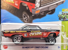 Load image into Gallery viewer, Hot Wheels 2023 &#39;65 Mercury Comet Cyclone Black #199 HW Gassers 4/5 New Long Card
