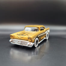 Load image into Gallery viewer, Hot Wheels 2022 &#39;57 Chevy Gold #44 Chevy Bel Air 3/5
