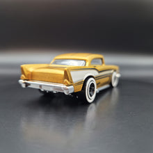 Load image into Gallery viewer, Hot Wheels 2022 &#39;57 Chevy Gold #44 Chevy Bel Air 3/5

