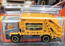 Load image into Gallery viewer, Matchbox 2023 Garbage King Grey/Yellow #61 MBX Metro New Long Card
