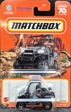 Load image into Gallery viewer, Matchbox 2023 Polaris Ranger Flat Black #75/100 MBX Off-Road New Long Card
