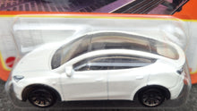 Load image into Gallery viewer, Matchbox 2023 Tesla Model Y Pearl White #89 MBX Metro New Long Card
