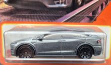 Load image into Gallery viewer, Matchbox 2023 Tesla Model X Grey #90/100 MBX Metro New Long Card
