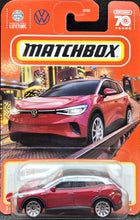 Load image into Gallery viewer, Matchbox 2023 Volkswagen EV 4 Maroon Red #96 MBX Metro New Long Card
