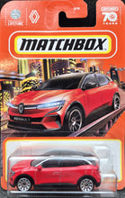 Load image into Gallery viewer, Matchbox 2023 Renault Megane Red #100 MBX Metro New Long Card
