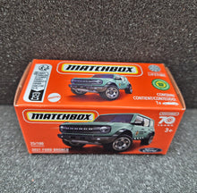 Load image into Gallery viewer, Matchbox 2023 &#39;21 Ford Bronco Mint Green MBX Off-Road #25/100 New Sealed Box

