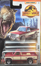 Load image into Gallery viewer, Matchbox 2022 &#39;86 Ford F-150 Truck Dark Red Jurassic World Dominion New Long
