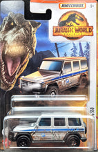 Load image into Gallery viewer, Matchbox 2022 &#39;14 Mercedes-Benz G 550 Silver Jurassic World Dominion New Long Card
