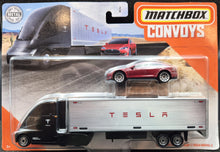 Load image into Gallery viewer, Matchbox 2020 Tesla Semi &amp; Box Trailer &amp; Tesla Model S Matte Black 2/8 New
