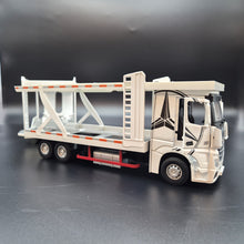 Load image into Gallery viewer, Explorafind 2023 Mercedes-Benz Actros Truck White 1:24 Die Cast Car Transporter
