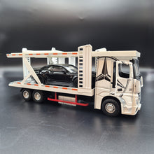 Load image into Gallery viewer, Explorafind 2023 Mercedes-Benz Actros Truck White 1:24 Die Cast Car Transporter
