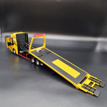 Load image into Gallery viewer, Explorafind 2023 Mercedes-Benz Actros Truck with Tilt Tray Yellow 1:24 Die Cast Truck
