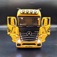 Load image into Gallery viewer, Explorafind 2023 Mercedes-Benz Actros 1851 Truck Yellow 1:24 Die Cast Truck
