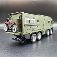 Load image into Gallery viewer, Explorafind 2021 Mercedes Nomadism Off Road RV Army Green 1:24 Die Cast Truck
