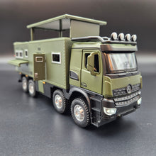 Load image into Gallery viewer, Explorafind 2021 Mercedes Nomadism Off Road RV Army Green 1:24 Die Cast Truck
