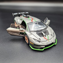 Load image into Gallery viewer, Explorafind 2022 Lamborghini Huracán LP 620-2 Super Trofeo EVO2 Grey 1:32 Die Cast Car
