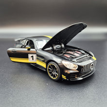 Load image into Gallery viewer, Explorafind 2019 Mercedes-Benz GT Satin Black 1:32 Die Cast Car
