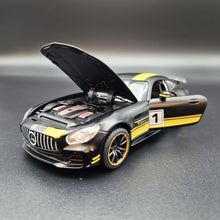 Load image into Gallery viewer, Explorafind 2019 Mercedes-Benz GT Satin Black 1:32 Die Cast Car
