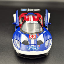 Load image into Gallery viewer, Explorafind 2019 Ford GT Race Car #66 Blue/Red 1:32 Die Cast Car
