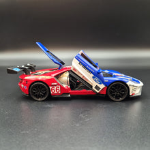 Load image into Gallery viewer, Explorafind 2019 Ford GT Race Car #66 Blue/Red 1:32 Die Cast Car
