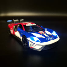 Load image into Gallery viewer, Explorafind 2019 Ford GT Race Car #66 Blue/Red 1:32 Die Cast Car
