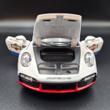 Load image into Gallery viewer, Explorafind 2019 Porsche 911 GT3 RSR White/Blue 1:32 Die Cast Car
