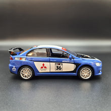 Load image into Gallery viewer, Explorafind 2015 Mitsubishi Lancer Evolution Blue 1:32 Die Cast Car
