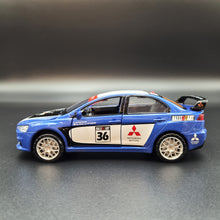 Load image into Gallery viewer, Explorafind 2015 Mitsubishi Lancer Evolution Blue 1:32 Die Cast Car
