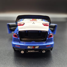 Load image into Gallery viewer, Explorafind 2015 Mitsubishi Lancer Evolution Blue 1:32 Die Cast Car
