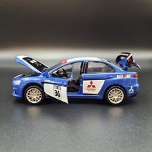 Load image into Gallery viewer, Explorafind 2015 Mitsubishi Lancer Evolution Blue 1:32 Die Cast Car

