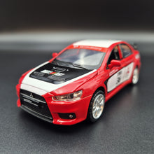 Load image into Gallery viewer, Explorafind 2015 Mitsubishi Lancer Evolution Red 1:32 Die Cast Car
